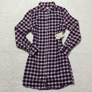 Jachs Purple Plaid Long Sleeve Dress
